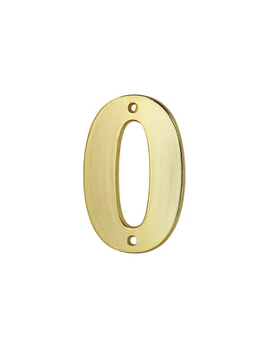 Targa numero civico 0 altezza 51mm, in ottone massiccio, da avvitare - THIRARD