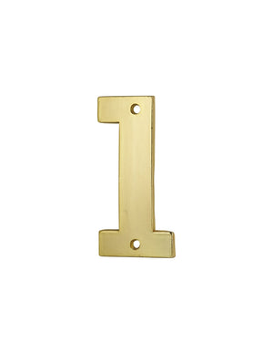 Targa numero civico 1 altezza 51mm, in ottone massiccio, da avvitare - THIRARD