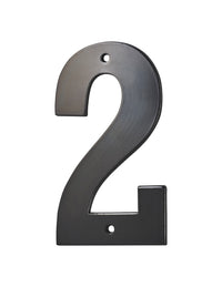 Targa numero civico 2  ,altezza 80mm Nero  metallo, da avvitare - THIRARD