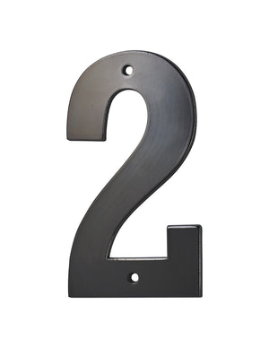 Targa numero civico 2  ,altezza 80mm Nero  metallo, da avvitare - THIRARD