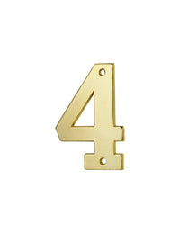 Targa numero civico 4 altezza 51mm, in ottone massiccio, da avvitare - THIRARD