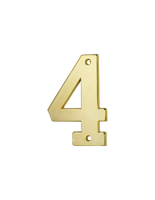 Targa numero civico 4 altezza 51mm, in ottone massiccio, da avvitare - THIRARD