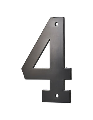 Targa numero civico 4  ,altezza 80mm Nero  metallo, da avvitare - THIRARD