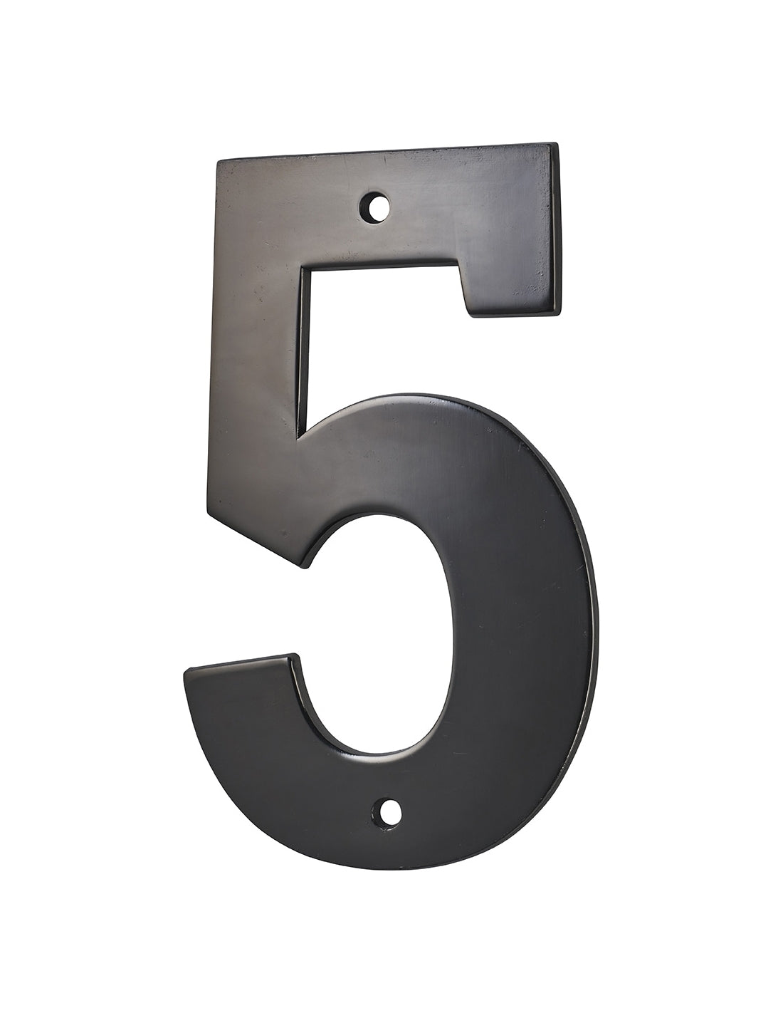 Targa numero civico 5 ,altezza 80mm Nero  metallo, da avvitare - THIRARD