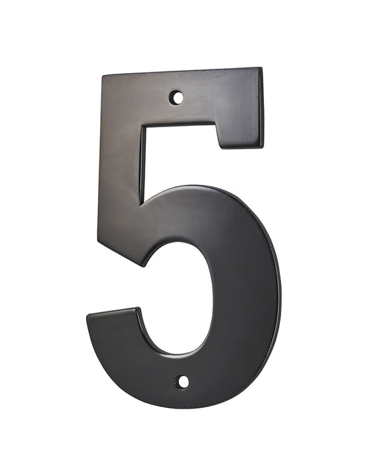 Targa numero civico 5 ,altezza 80mm Nero  metallo, da avvitare - THIRARD