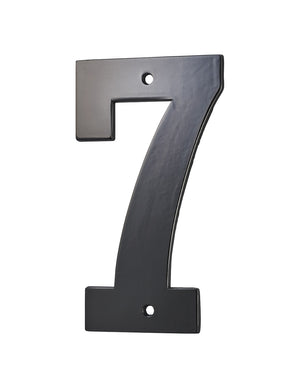 Targa numero civico 7 ,altezza 80mm Nero  metallo, da avvitare - THIRARD