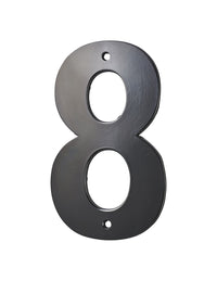 Targa Numero 8 altezza 80mm Nero  metallo, da avvitare - THIRARD