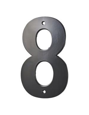 Targa Numero 8 altezza 80mm Nero  metallo, da avvitare - THIRARD