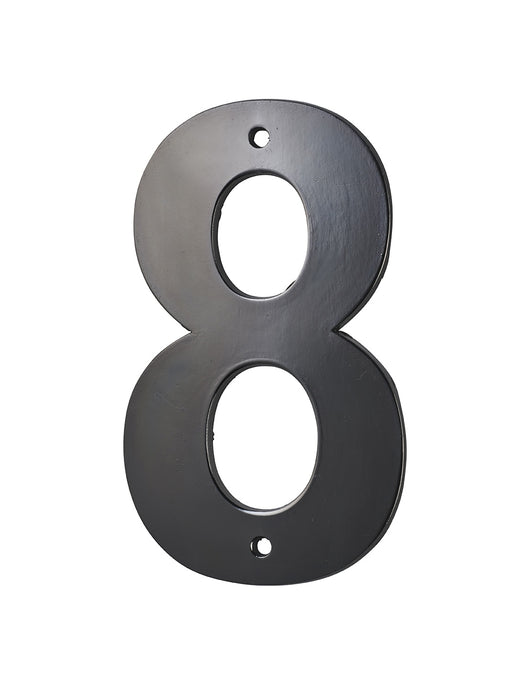 Targa Numero 8 altezza 80mm Nero  metallo, da avvitare - THIRARD