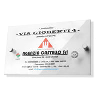Targa con 2 distanziali spessore 3 mm 21 x 15 PERSONALIZZATA