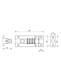 Chiavistello a combinazione, 4 cifre, serratura a catenaccio, nero - THIRARD