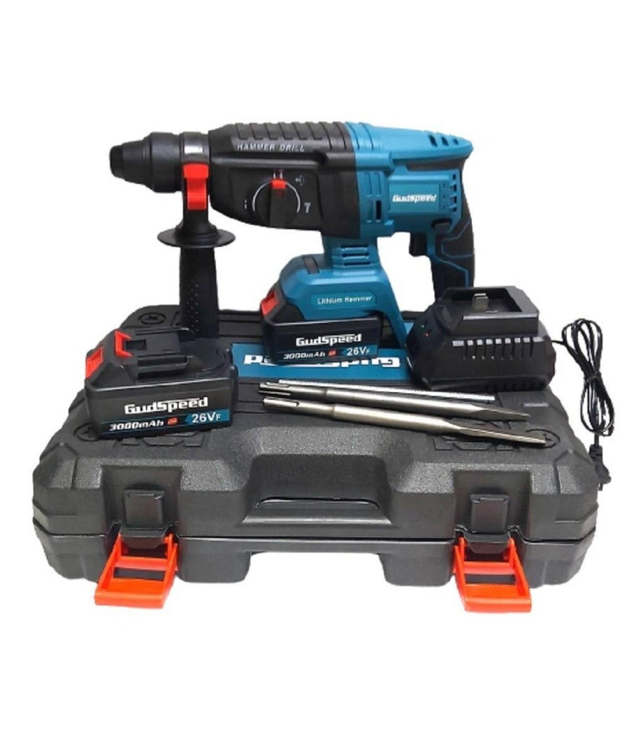 Tassellatore A Batteria 2 Batterie Martello Demolitore Percussione Trapano Sds         