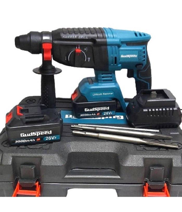 Tassellatore A Batteria 2 Batterie Martello Demolitore Percussione Trapano Sds         