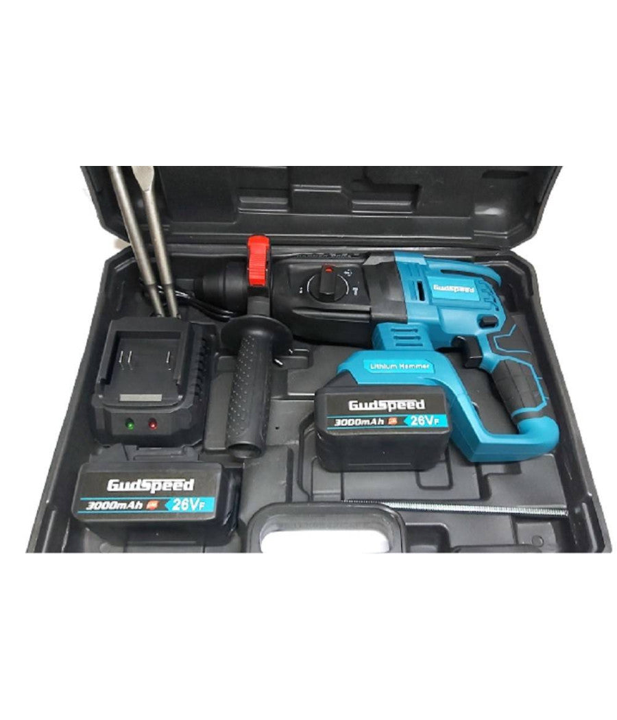 Tassellatore A Batteria 2 Batterie Martello Demolitore Percussione Trapano Sds         