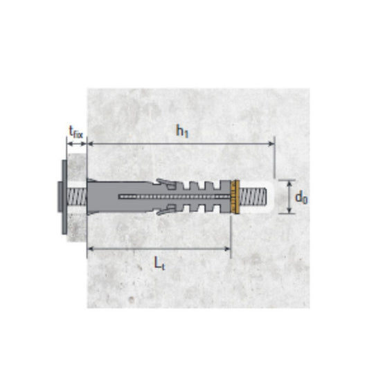 Tassello in nylon Ø9 TNA 9 vite M4 Made in Italy