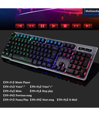 Tastiera Gaming Da Gioco Cablata Retroilluminata Arcobaleno Rgb Luce Led Qk708         
