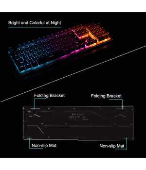Tastiera Gaming Da Gioco Cablata Retroilluminata Arcobaleno Rgb Luce Led Qk708         