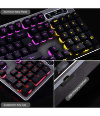 Tastiera Gaming Da Gioco Cablata Retroilluminata Arcobaleno Rgb Luce Led Qk708         