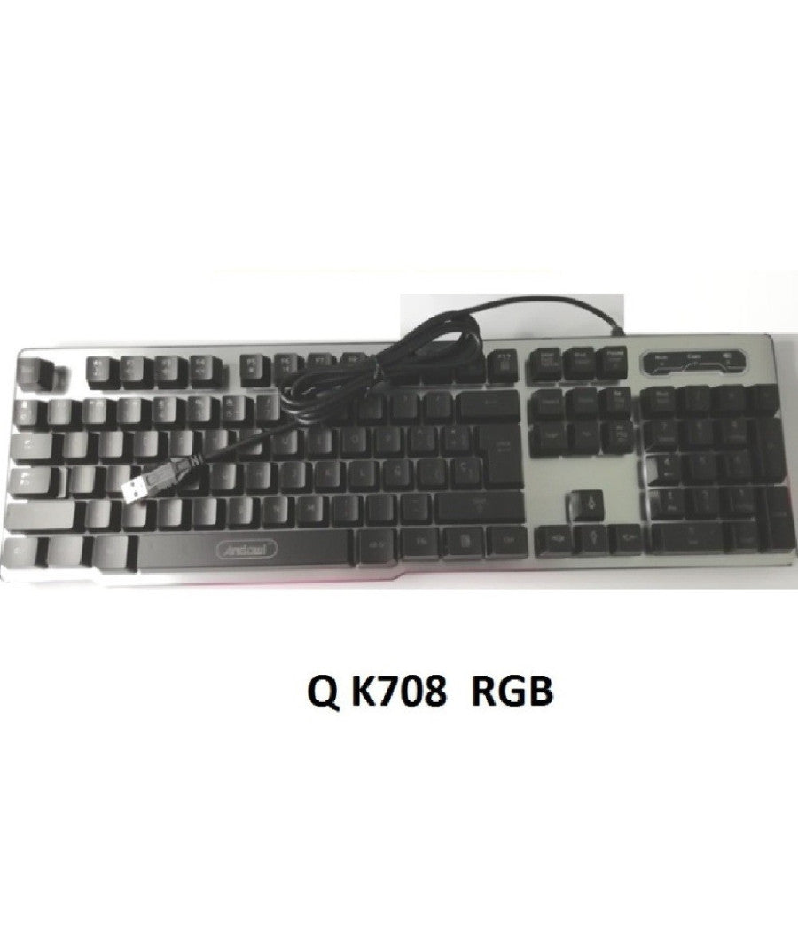 Tastiera Gaming Da Gioco Cablata Retroilluminata Arcobaleno Rgb Luce Led Qk708         