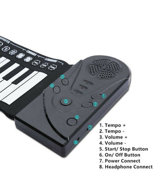 Tastiera Pianola Elettronica Pianoforte Musicale Pieghevole 49 Tasti Q-gq001         