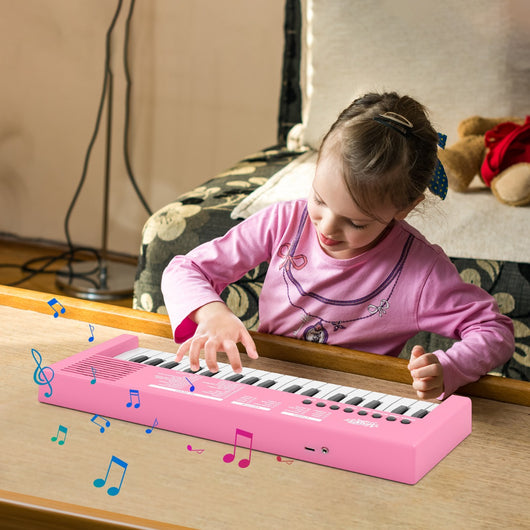 Tastiera pianoforte per bambini elettrica portatile a 37 tasti, Tastiera strumento musicale elettronico educativo Rosa-Tastiere elettriche