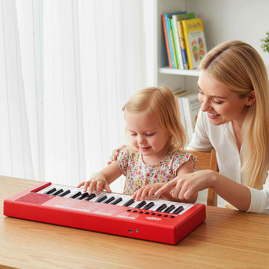 Tastiera pianoforte per bambini elettrica portatile a 37 tasti, Tastiera strumento musicale elettronico educativo-Tastiere elettriche