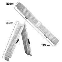 Taurus 250 - Rampa carico acciaio antiscivolo da 250 kg per moto scooter marciapiede dotata maniglie. 170x22,5x4,5 cm