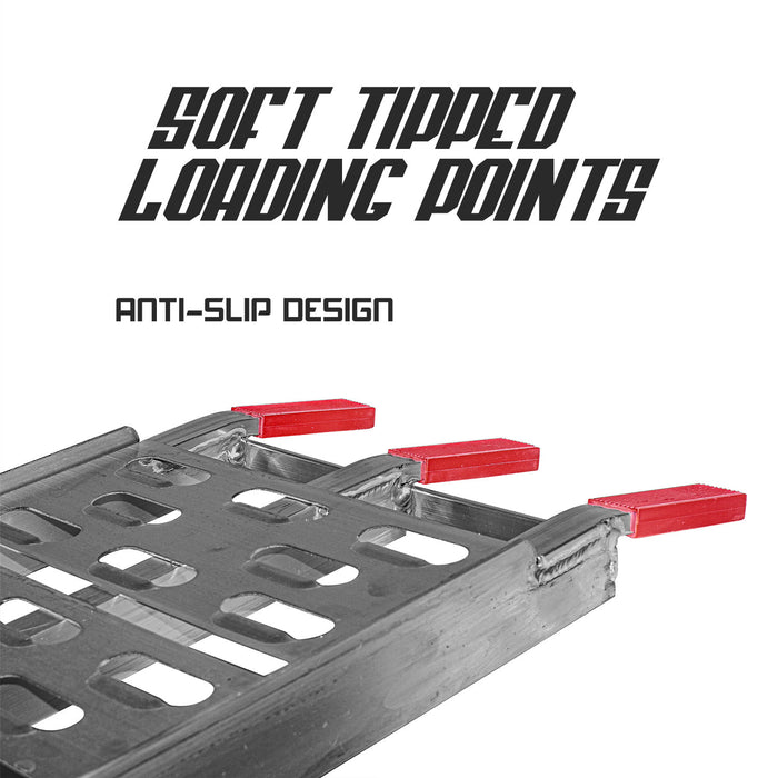 Taurus 500 - Rampa da carico auto e moto in Alluminio Portata Max 500Kg Lunghezza Max 2.2MT. Fornita supporti di sostegno ultra-resistenti cinghie di sicurezza.