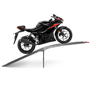 Taurus 500 - Rampa da carico auto e moto in Alluminio Portata Max 500Kg Lunghezza Max 2.2MT. Fornita supporti di sostegno ultra-resistenti cinghie di sicurezza.