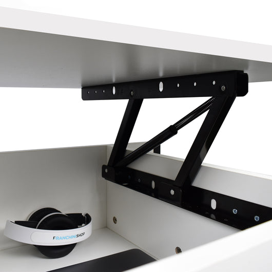 Tavolino da salotto con contenitore in stile industrial tavolino da caffè in acciaio e legno moderno con ripiano sollevabile