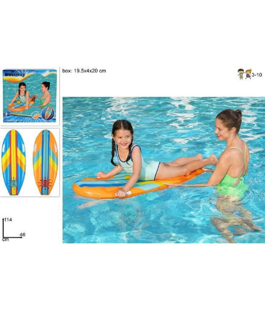 Tavola Nuoto 114x46cm Con Maniglie Bambini Mare Piscina 2 Colori Assortiti 42046         