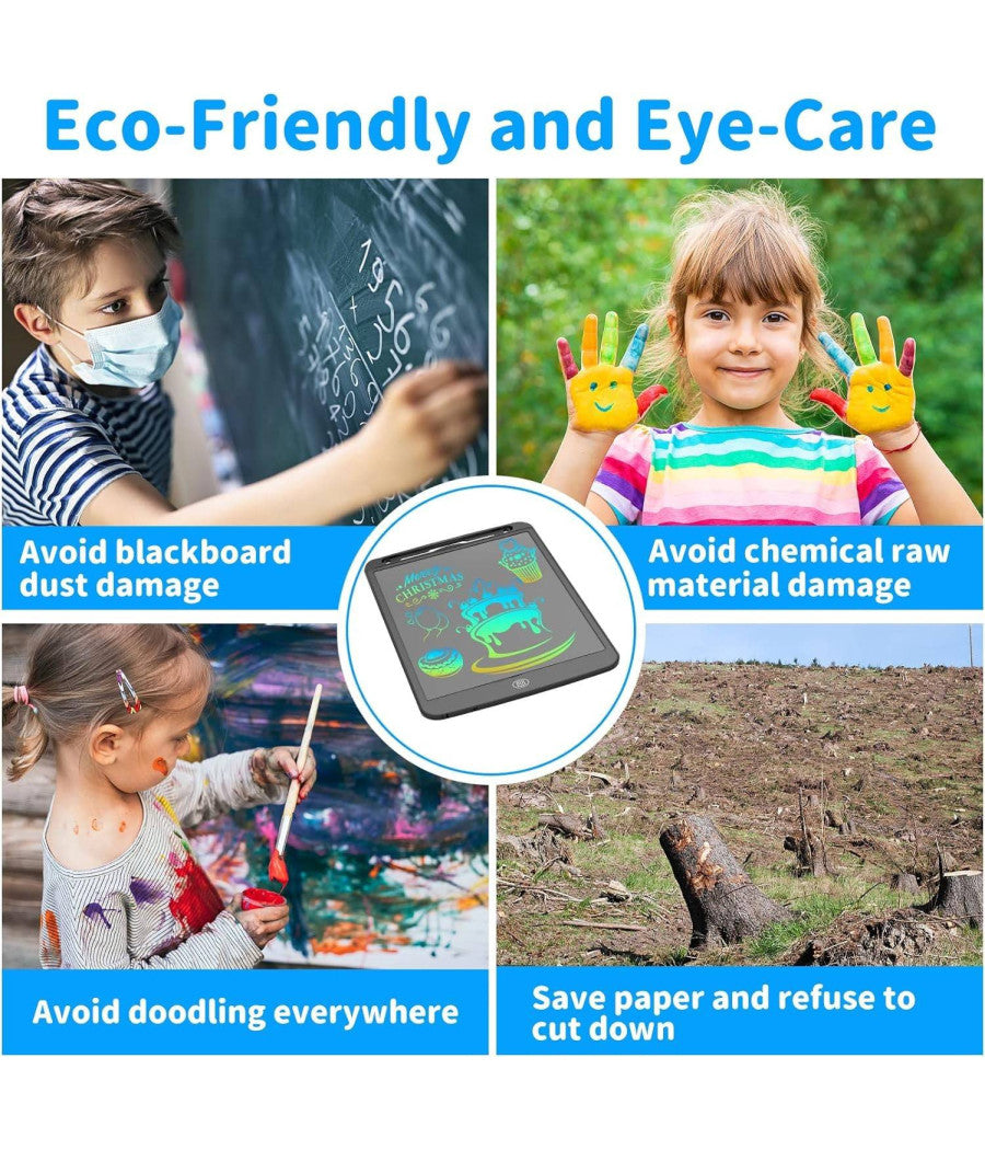 Tavoletta Grafica Da Scrittura Lcd Lavagna Elettronica Disegni 12" Multicolore         