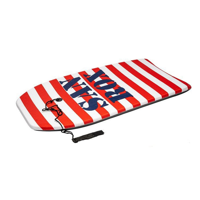 Trade Shop - Tavoletta Mare Eps 94cm Surf Bodyboard Stripe Righe Con Scritta Con Corda Caviglia 3501034 -