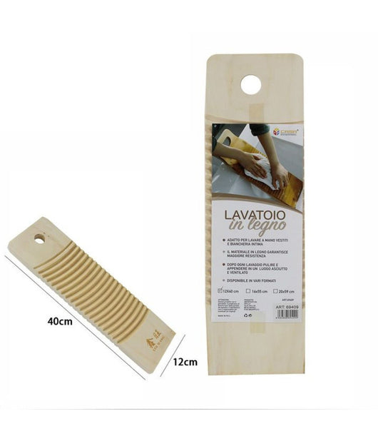 Tavoletta Rettangolare Legno Lavatoio Lavaggio A Mano Biancheria Viaggio 40x12cm         