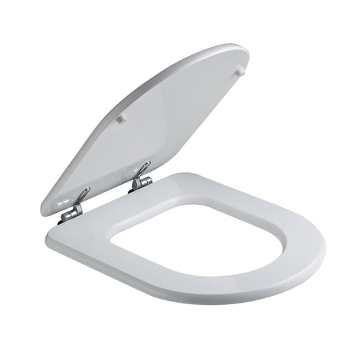 Tavoletta wc dedicata Dolomite Clodia in legno rivestito bianco con cerniere