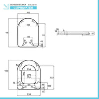 Tavoletta wc dedicata Dolomite Clodia in legno rivestito bianco con cerniere