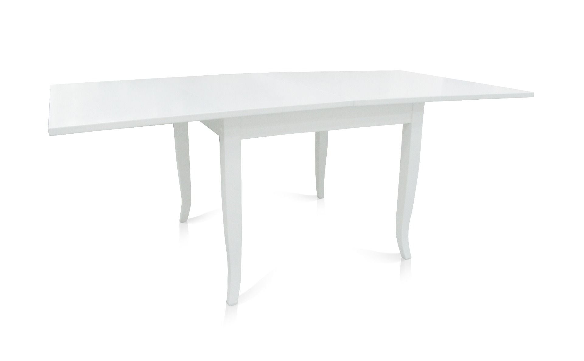 Tavolo con allunghe 90x90 libro bianco opaco (747) - Mobili 2G