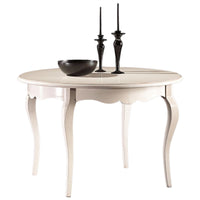 Tavolo rotondo bianco laccato shabby classico 100 h.78 - Mobili 2G