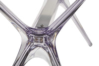 Tavolo in polipropilene trasparente e vetro trasparente fume' l.120x h.76 p.80