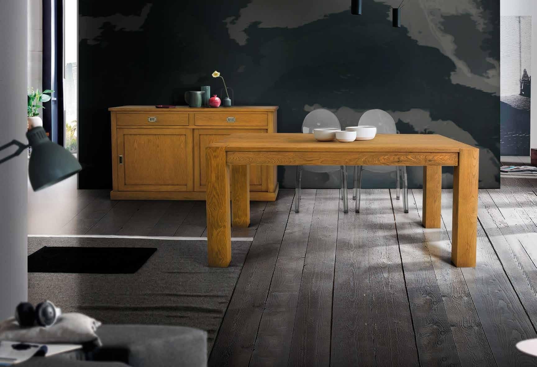 Tavolo allungabile in legno di rovere nodato misura l.140 p.90 h.77