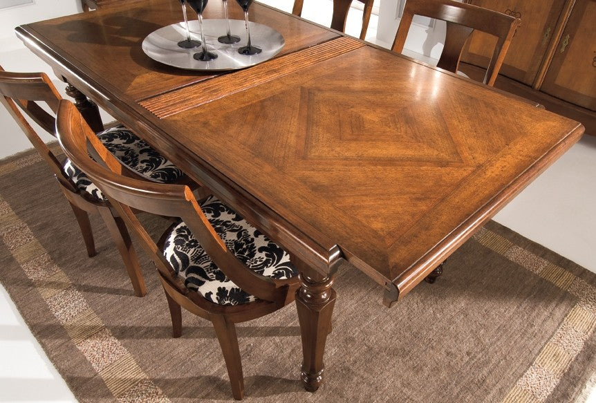 Tavolo allungabile legno noce a serrandina l.160 x p.90 h.80 (151) - Mobili 2G