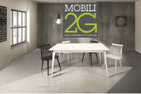 Tavolo allungabile in abete spazzolato laccato bianco 160x85
