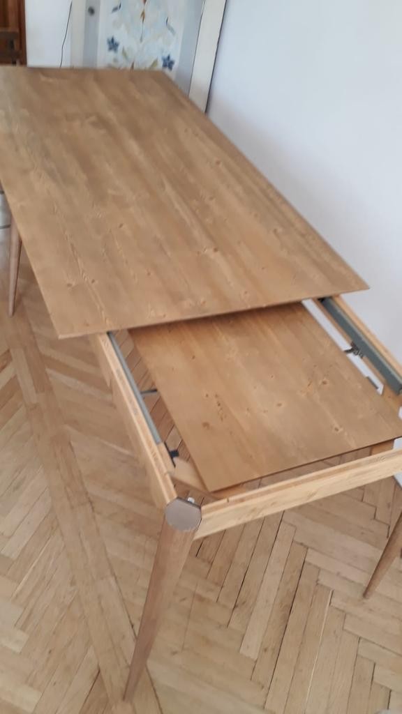 Tavolo allungabile in abete spazzolato naturale 140x85
