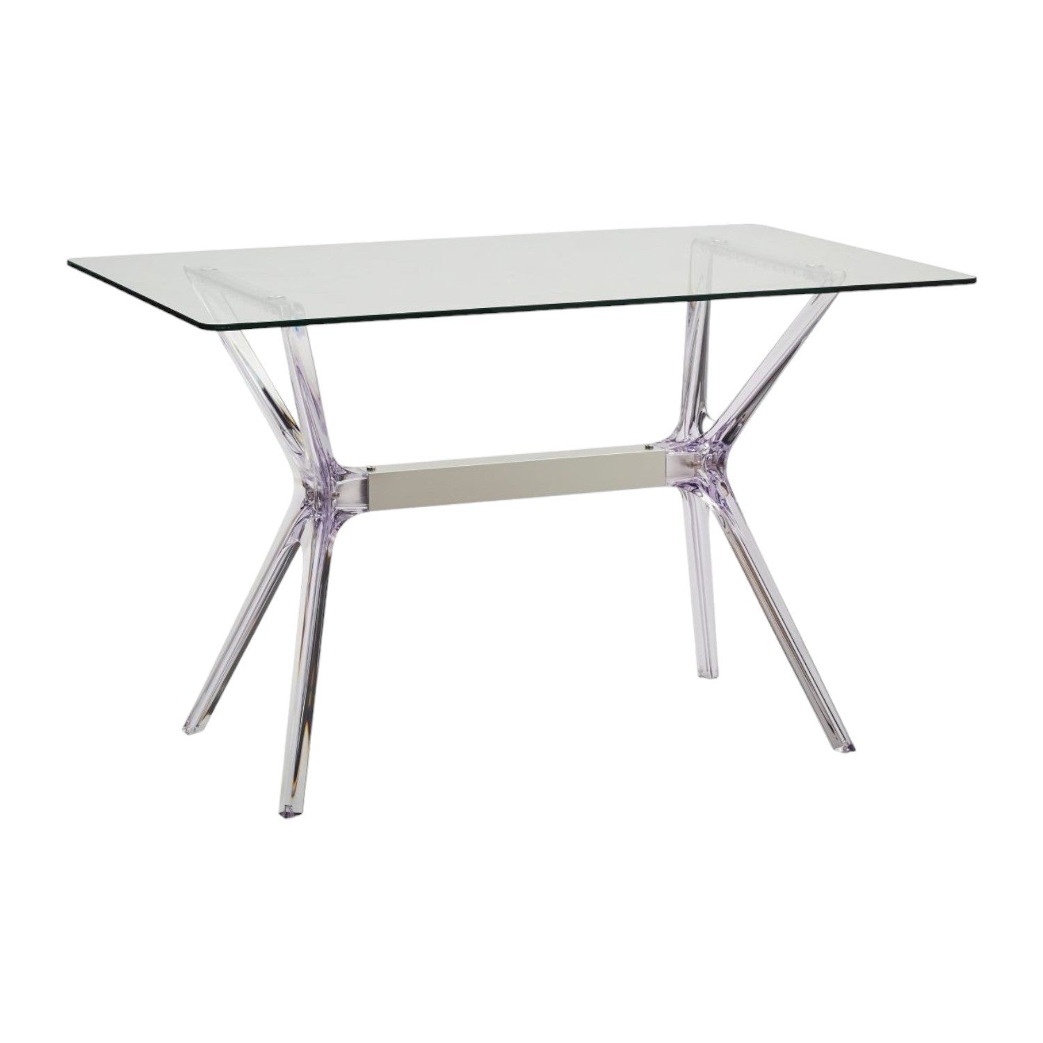 Tavolo in polipropilene trasparente e vetro trasparente l.120x h.76 p.80 - Mobili 2G