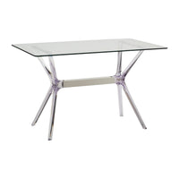 Tavolo in polipropilene trasparente e vetro trasparente l.120x h.76 p.80 - Mobili 2G