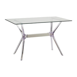 Tavolo in polipropilene trasparente e vetro trasparente l.120x h.76 p.80 - Mobili 2G