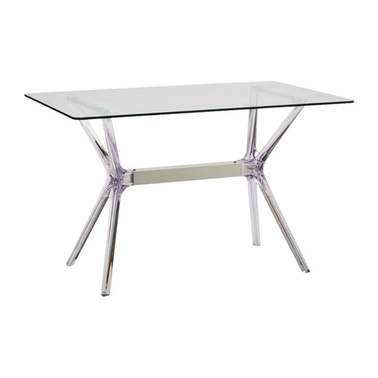 Tavolo in polipropilene trasparente e vetro trasparente l.120x h.76 p.80 - Mobili 2G