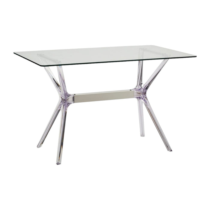 Tavolo in polipropilene trasparente e vetro trasparente l.120x h.76 p.80 - Mobili 2G