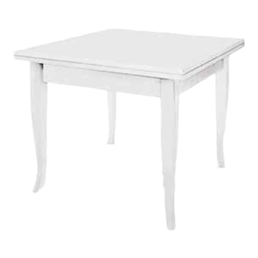 Tavolo con allunghe 90x90 libro bianco opaco (747) - Mobili 2G