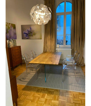 Tavolo fisso in rovere massello nodato spessore 4 cm. misura l.250 p.100 h.75